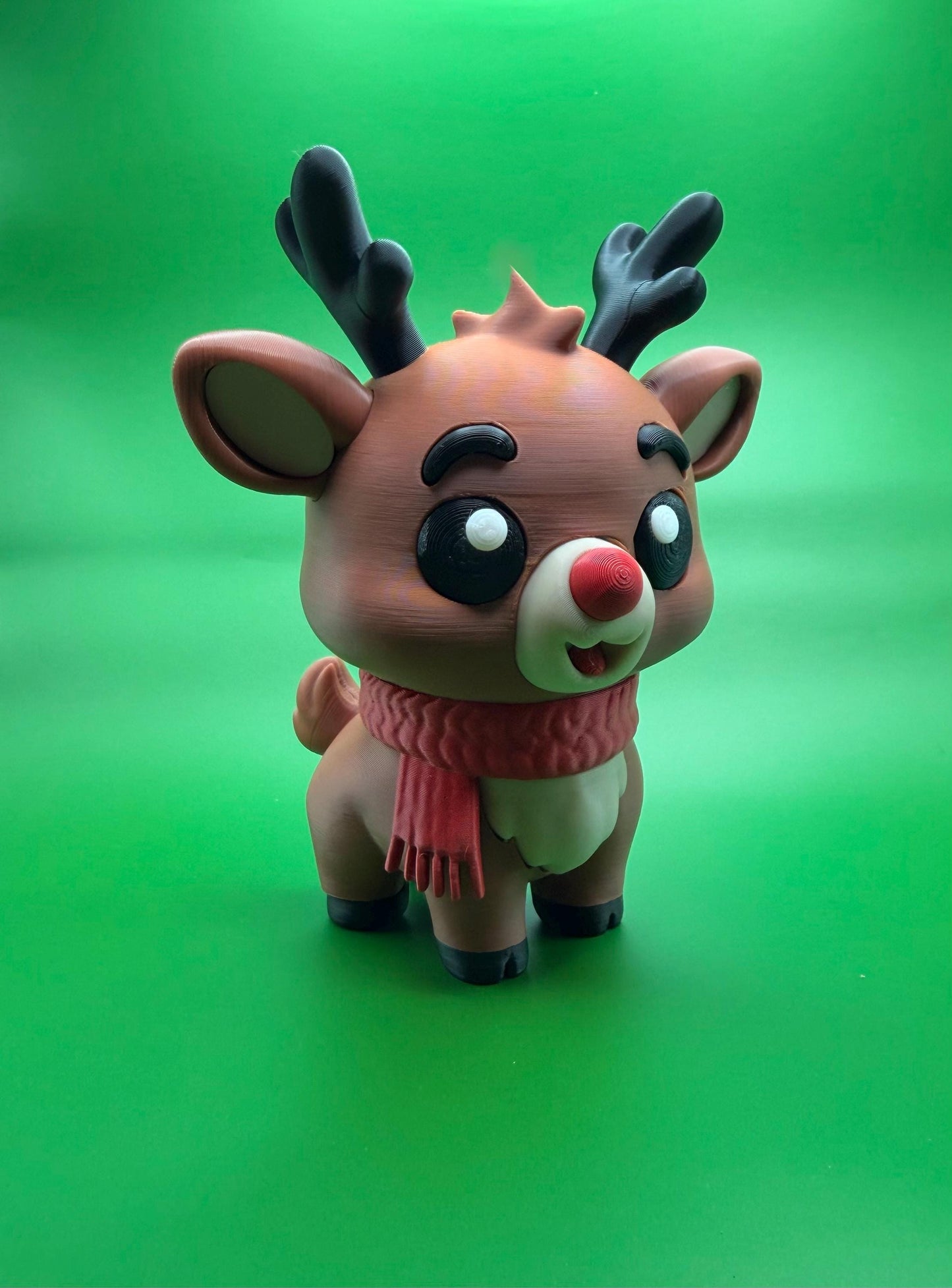 5” 3D Printed Rudolph Reindeer – Holiday Decoration - Christmas Figurine