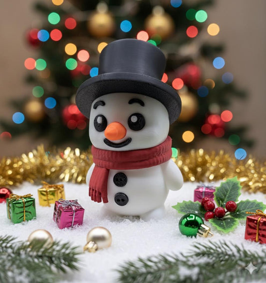 5” 3D Printed Snowman – Holiday Decoration - Christmas Figurine
