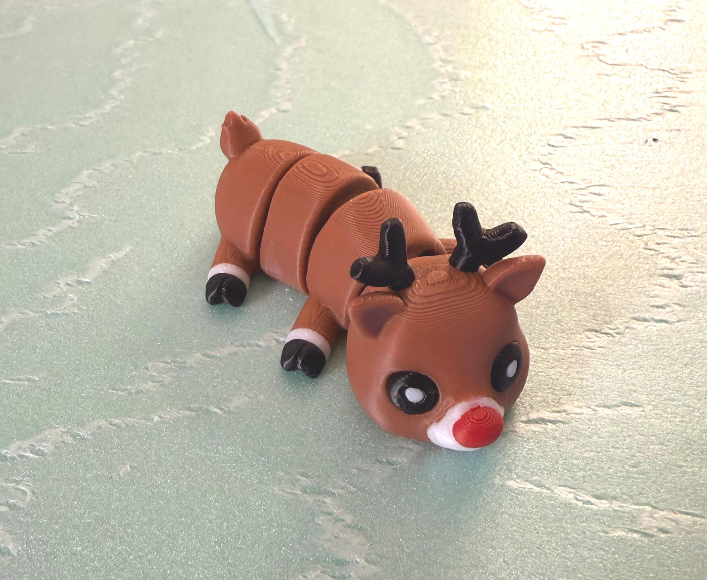 3D Printed Flexi Rudolph – Poseable Christmas Reindeer Figurine