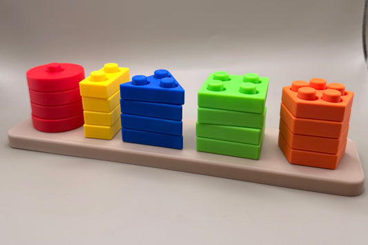 Montessori Shape & Color Sorting Game – Educational Stacking Blocks for Kids