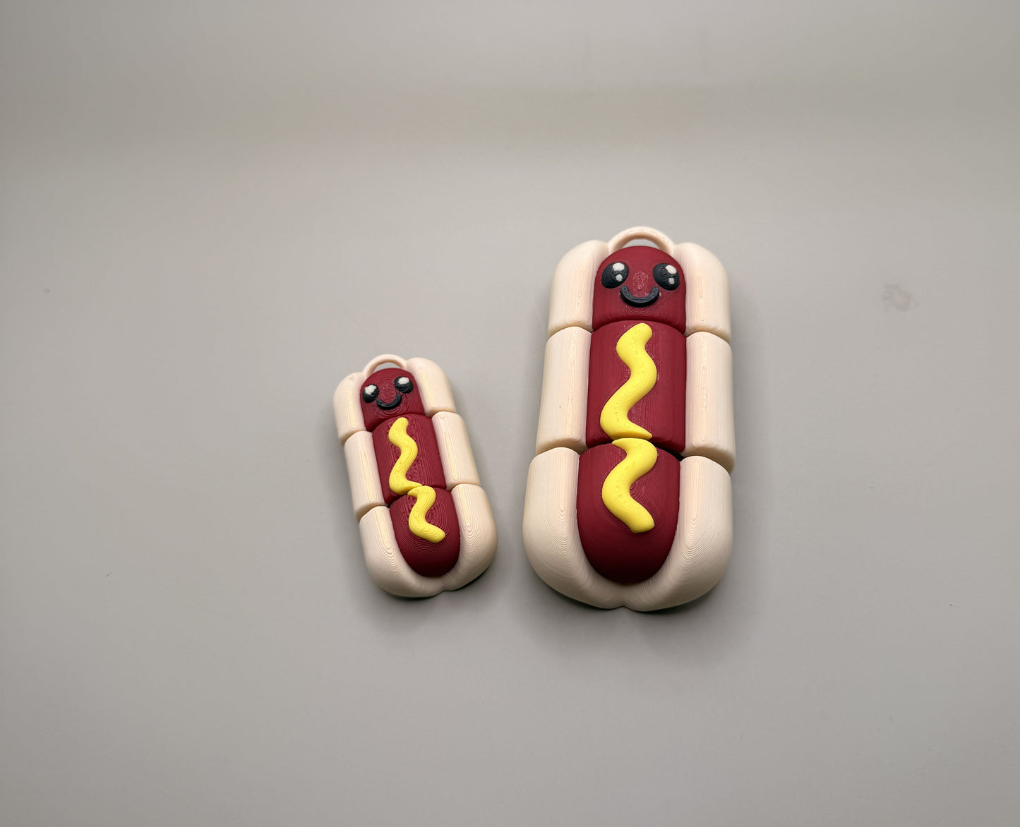 Flexi Hotdog Bundle – Full Size + Mini Articulated 3D Printed Fidget Toys (2-Piece Set)