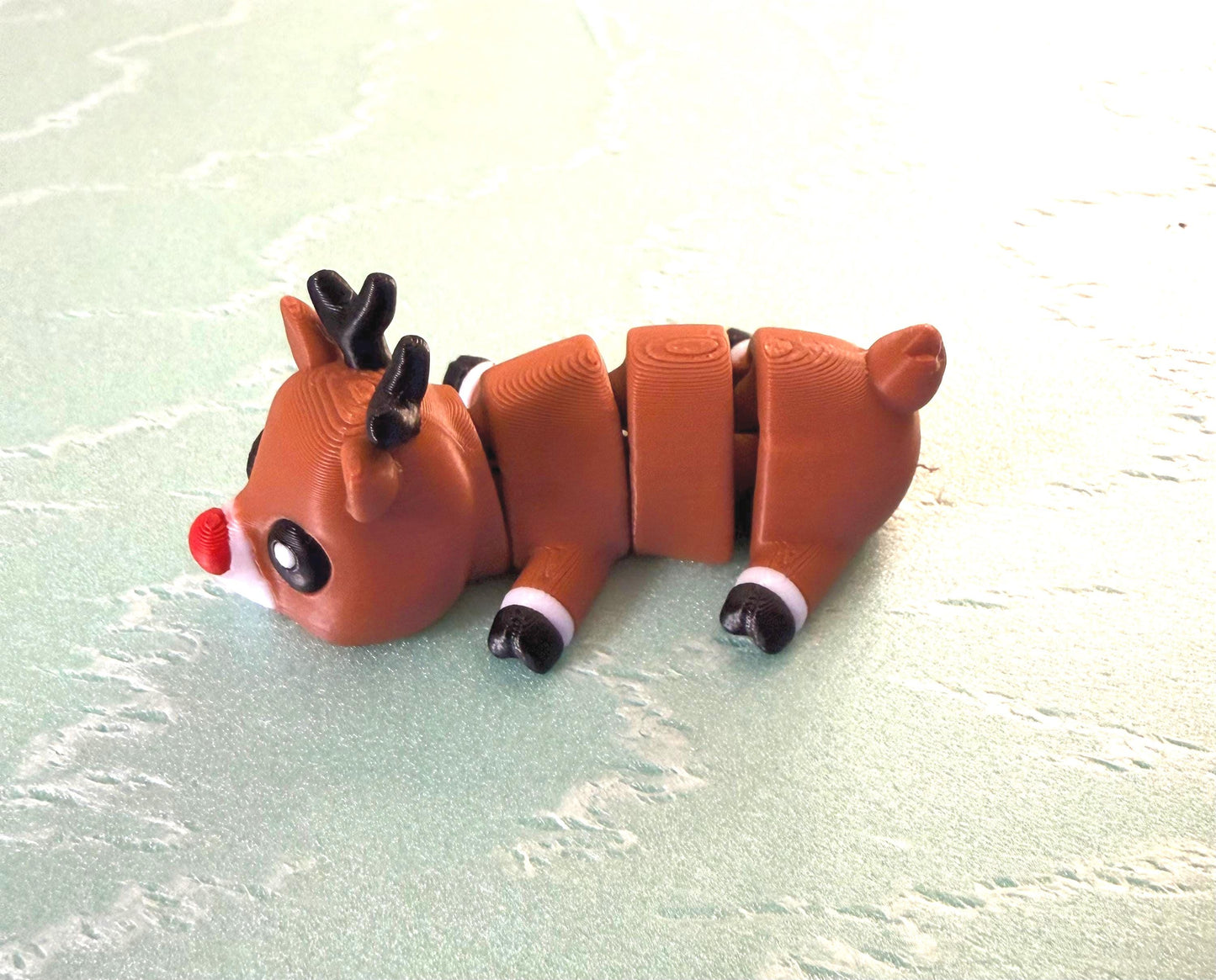 3D Printed Flexi Rudolph – Poseable Christmas Reindeer Figurine