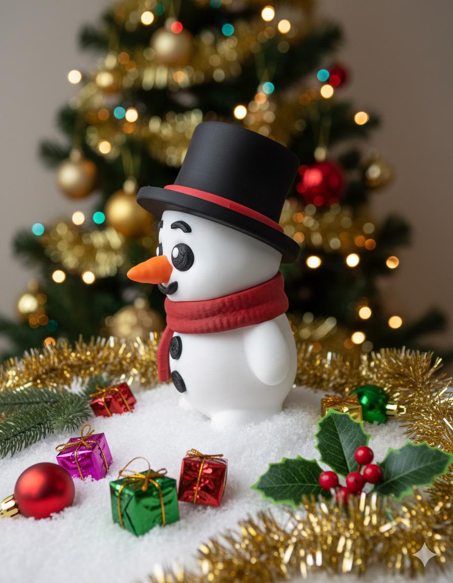 5” 3D Printed Snowman – Holiday Decoration - Christmas Figurine